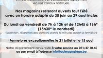 Horaires d'été
