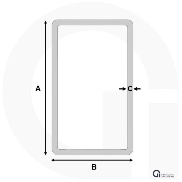 Tube rectangle 80x40x3mm en acier Aciers Grosjean - Aciers Grosjean